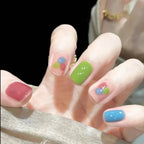 Press-On Nail Extensions Intricate Floral Art Easy Application