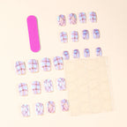 Press-On Nail Extensions Iridescent Geometric Lightweight Acrylic