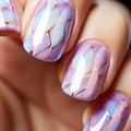 Press-On Nail Extensions Iridescent Geometric Lightweight Acrylic