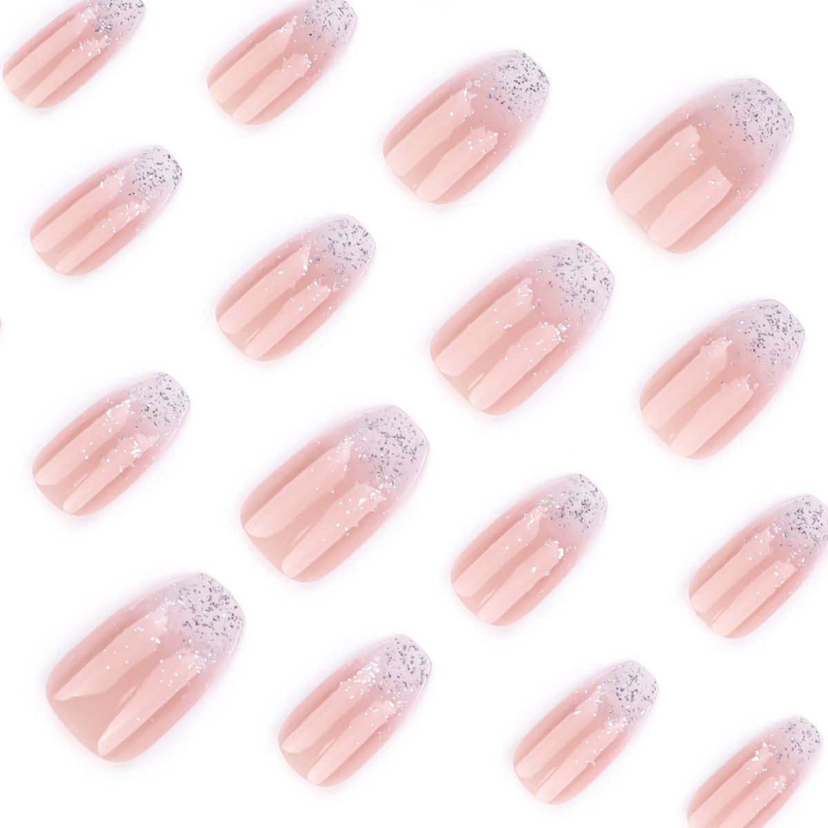 Press-On Nail Extensions Ombre & Glitter Easy Application