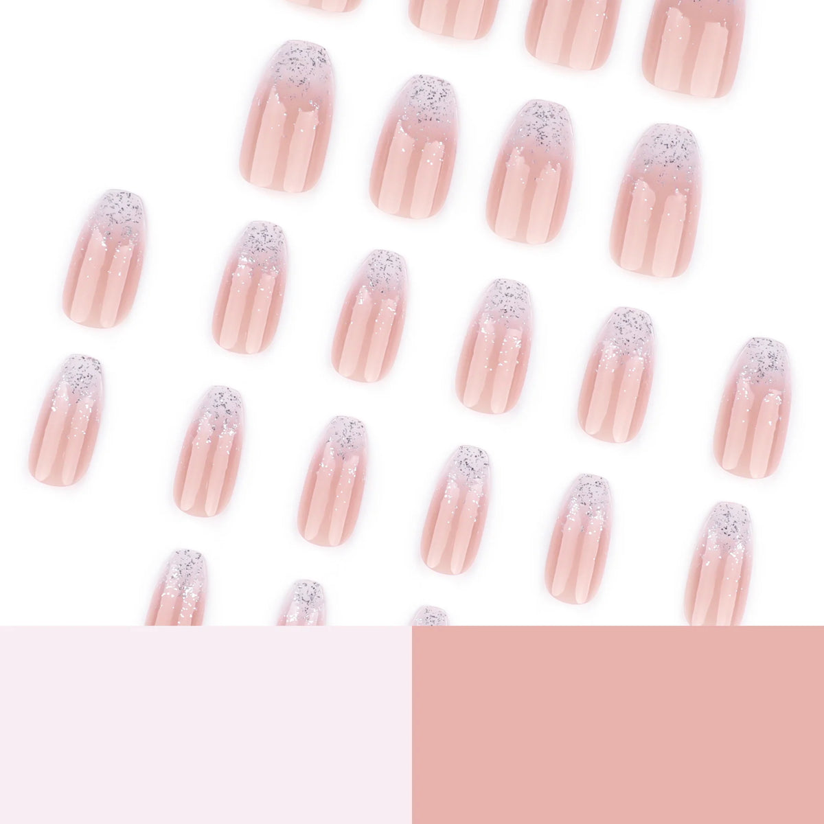 Press-On Nail Extensions Ombre & Glitter Easy Application