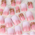 Press-On Nail Extensions Ombre & Gold Glitter Easy Apply