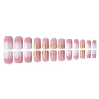 Press-On Nail Extensions Ombre & Gold Glitter Easy Apply