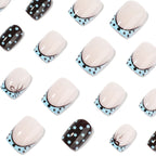 Press-On Nail Extensions Polka Dot Brown & Blue Comfortable Fit