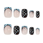 Press-On Nail Extensions Polka Dot Brown & Blue Comfortable Fit
