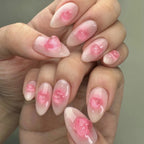 Press-On Nail Extensions Rose Design Easy Application