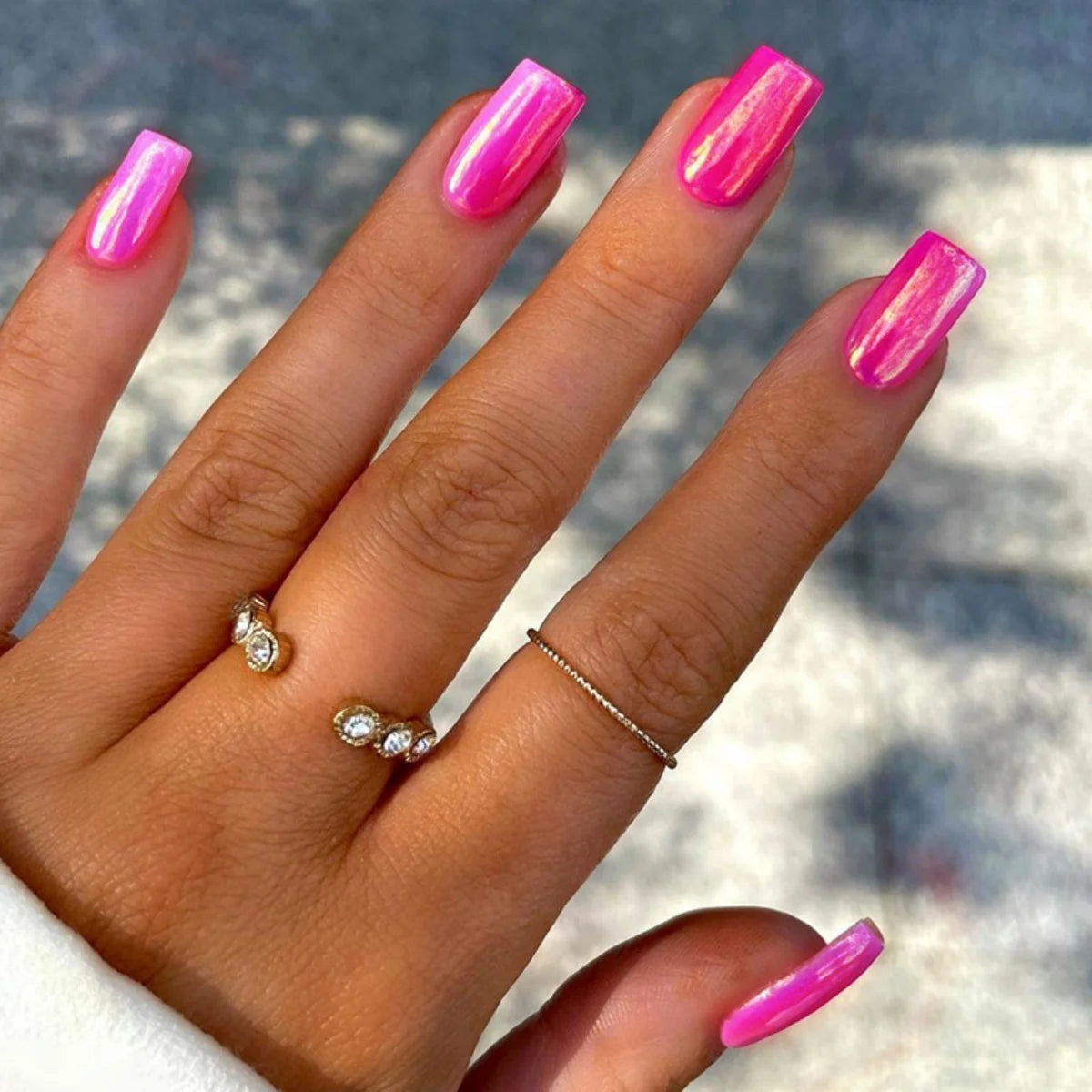 Press-On Nail Extensions Square Shape Easy-Apply Adhesive