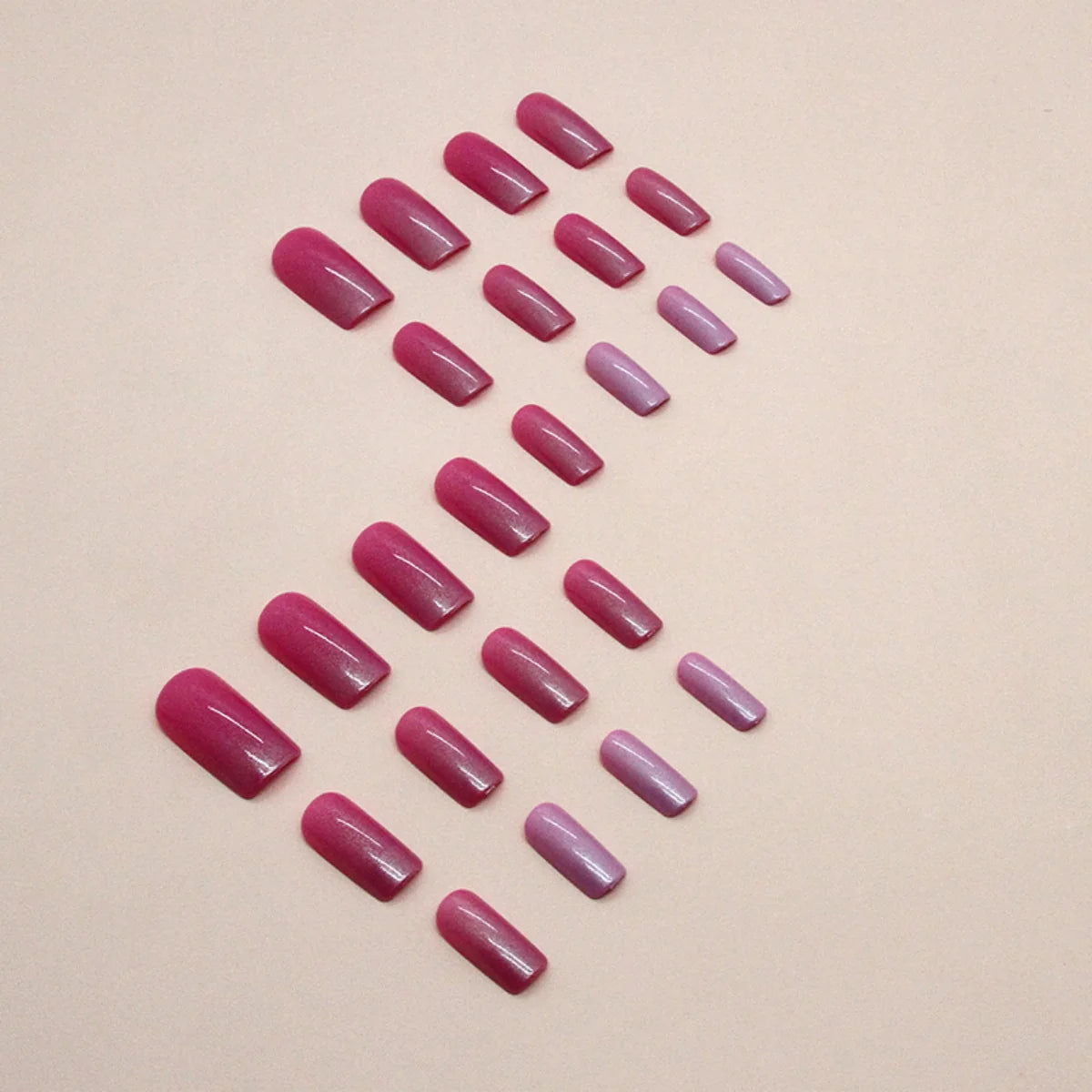 Press-On Nail Extensions Square Shape Easy-Apply Adhesive
