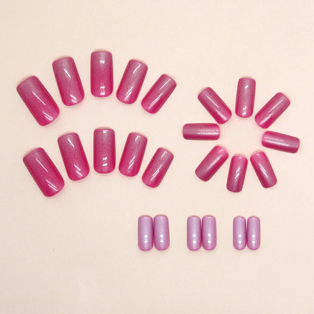 Press-On Nail Extensions Square Shape Easy-Apply Adhesive
