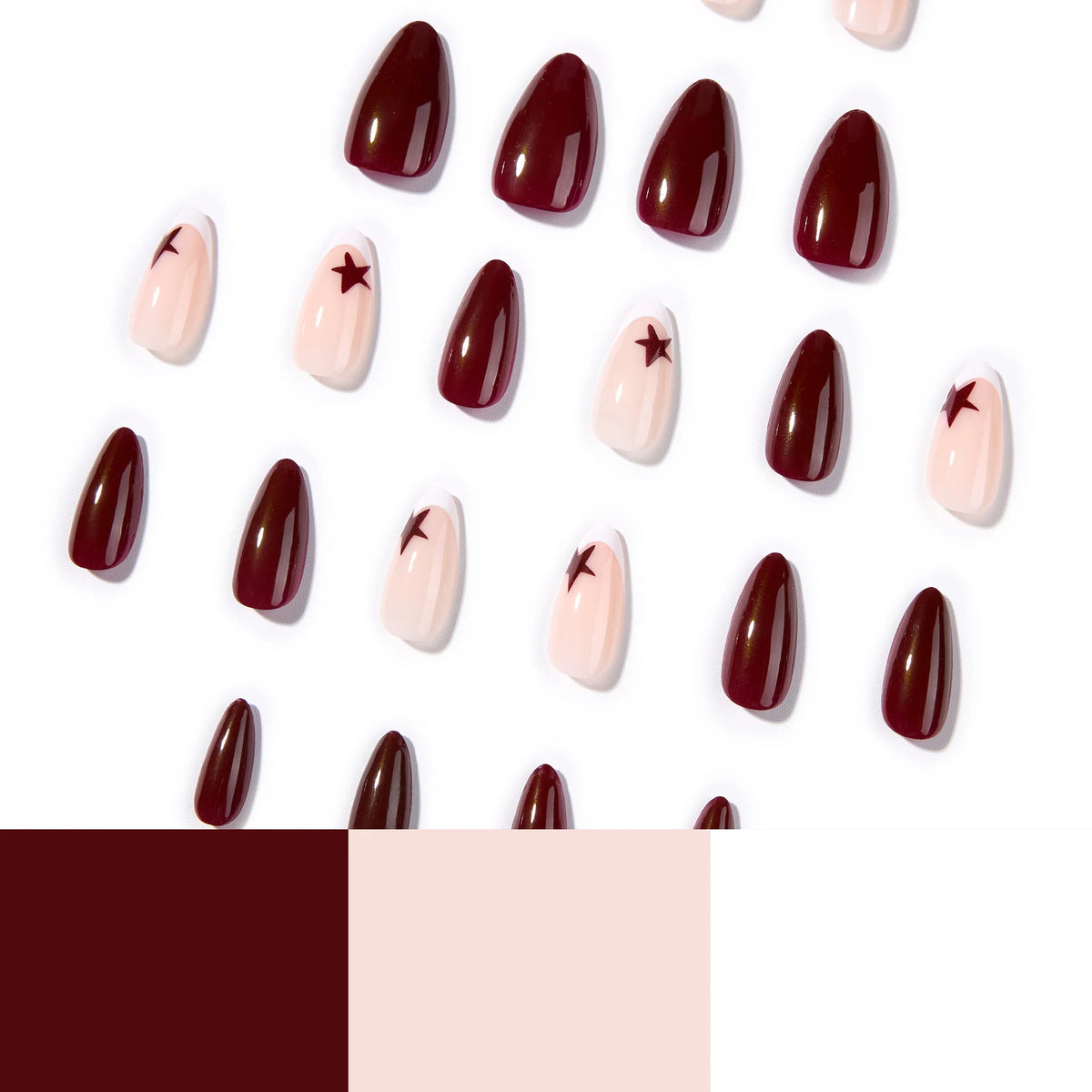 Press-On Nail Extensions Star Design Easy Application & Reusable