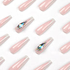 Press-On Nail Extensions Transparent Glitter Accents Comfortable Fit
