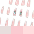 Press-On Nail Extensions Transparent Glitter Accents Comfortable Fit