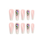 Press-On Nail Extensions Transparent Glitter Accents Comfortable Fit