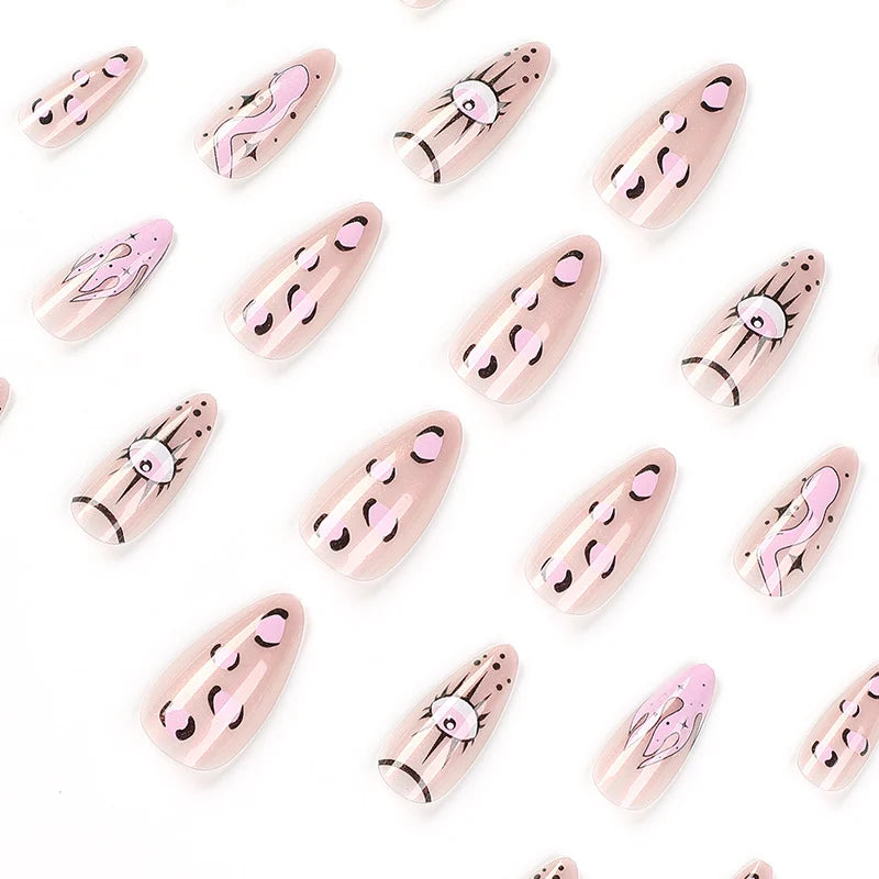 Press-On Nail Extensions Unique Artistic Designs DIY Application