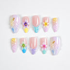 Press-On Nail Kit 24 Floral Nails & Tools