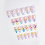 Press-On Nail Kit 24 Floral Nails & Tools