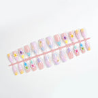 Press-On Nail Kit 24 Floral Nails & Tools