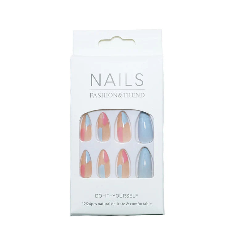 Press-On Nail Kit 24 Pieces Reusable Adhesive Tabs