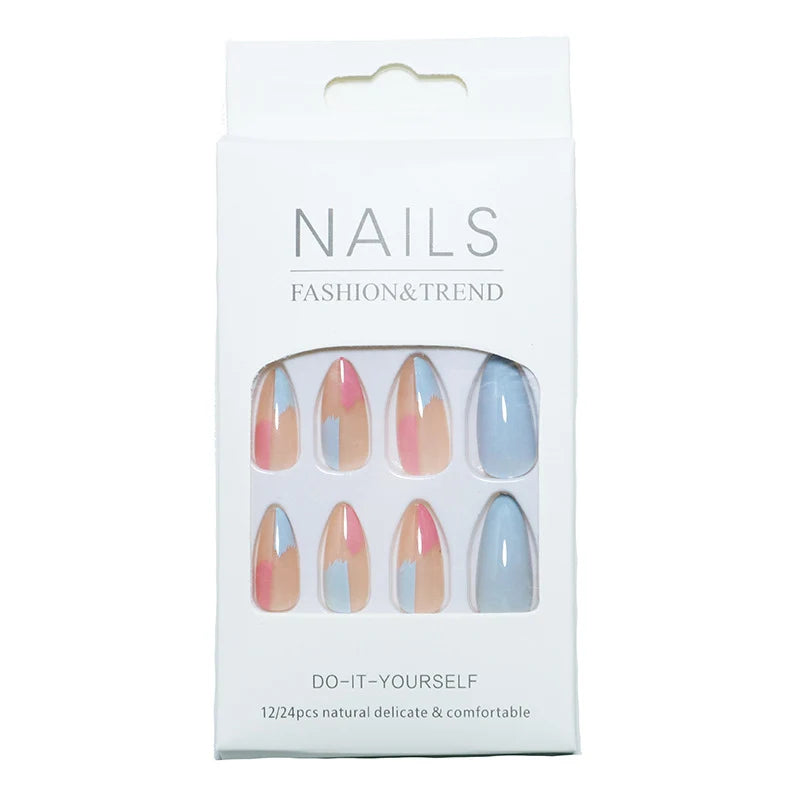 Press-On Nail Kit 24 Pieces Reusable Adhesive Tabs