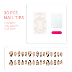 Press-On Nail Kit 30 Decorative Tips Jelly Glue & File