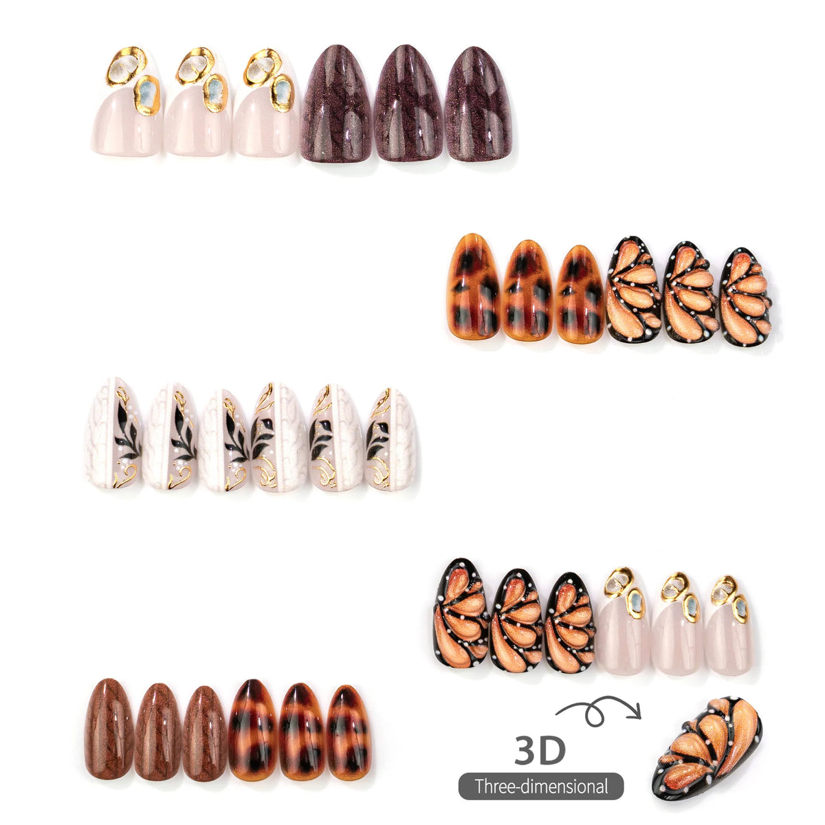 Press-On Nail Kit Artistic Designs & Comfortable Fit