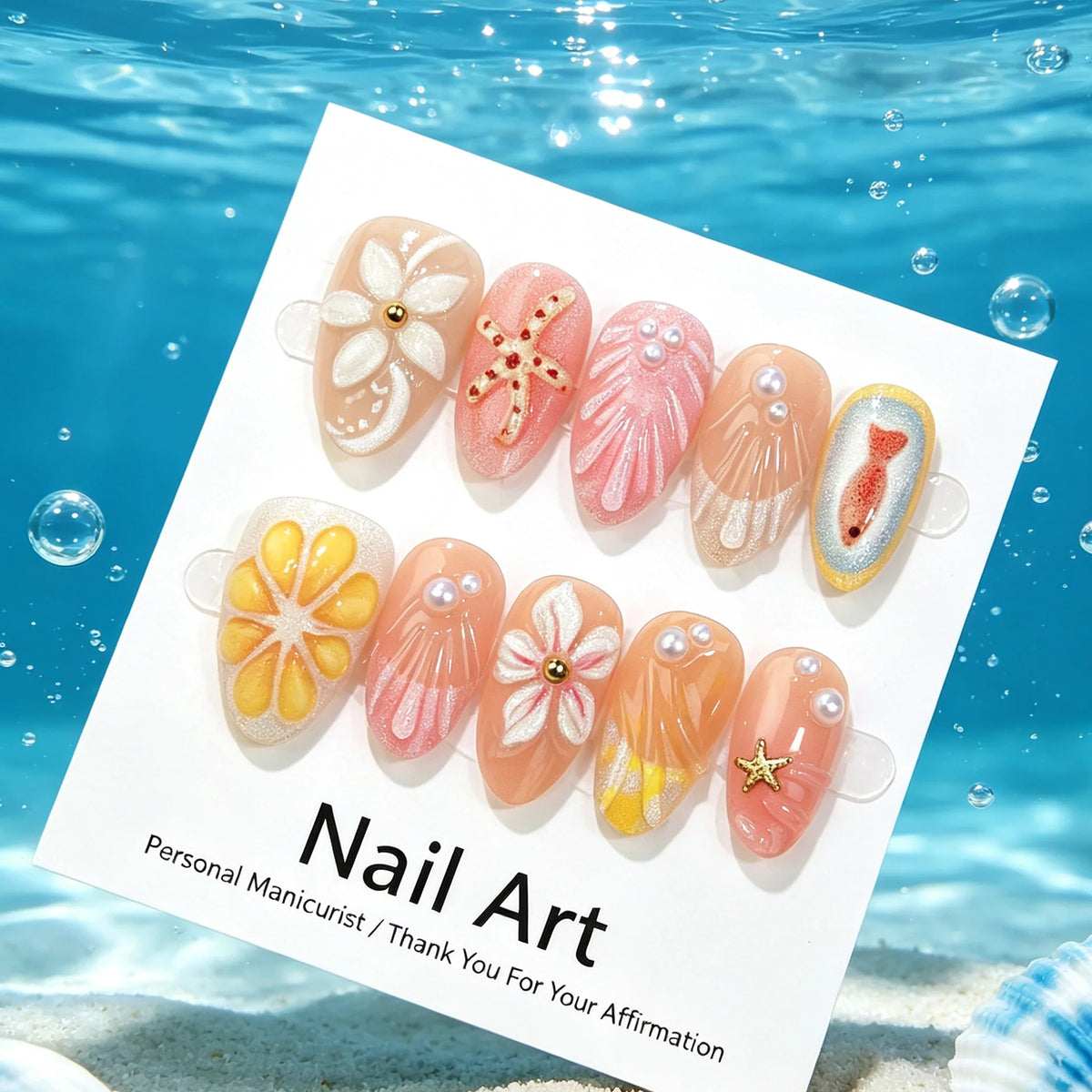 Press-On Nail Kit Artistic Designs Durable Wear