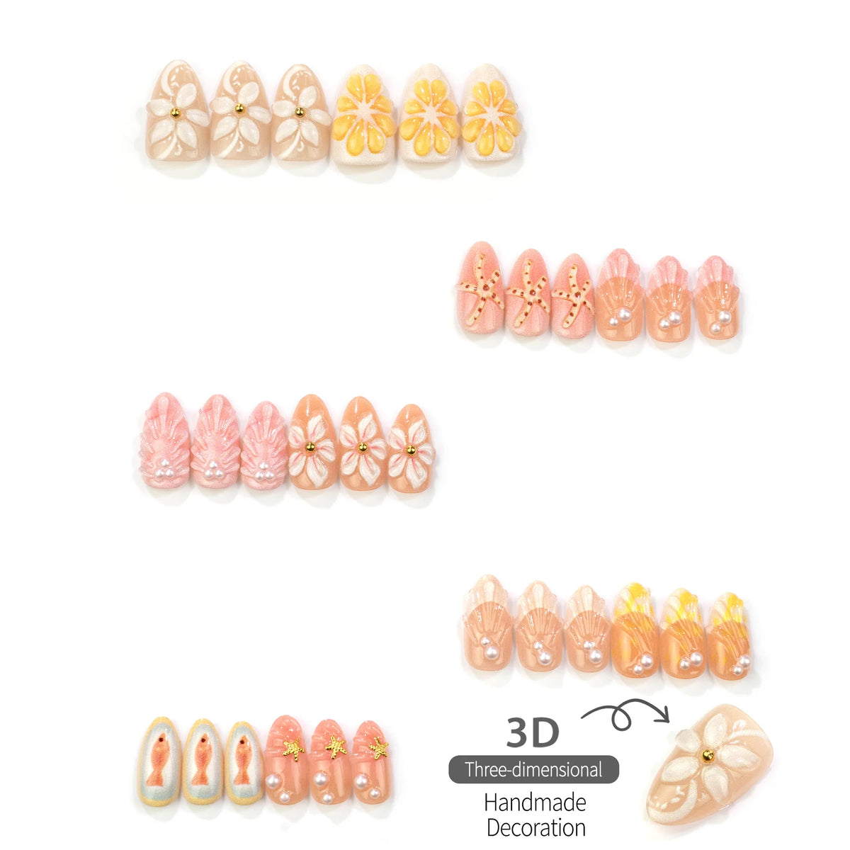 Press-On Nail Kit Artistic Designs Durable Wear