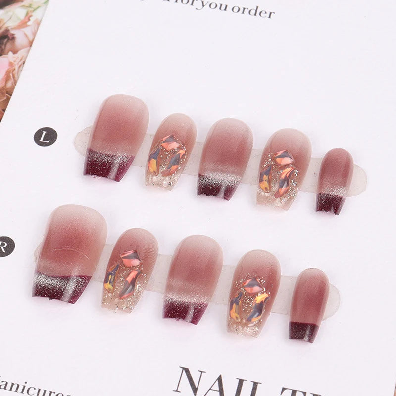 Press-On Nail Kit Artistic Floral Custom Fit & Long-Lasting