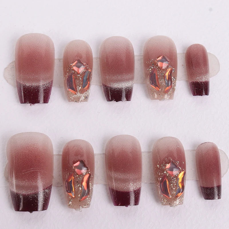 Press-On Nail Kit Artistic Floral Custom Fit & Long-Lasting