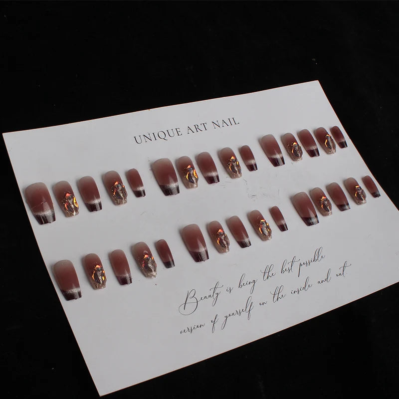 Press-On Nail Kit Artistic Floral Custom Fit & Long-Lasting
