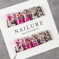 Press-On Nail Kit Artistic Glitter Reusable With Adhesive