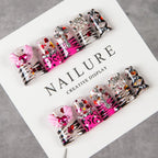 Press-On Nail Kit Artistic Glitter Reusable With Adhesive