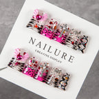 Press-On Nail Kit Artistic Glitter Reusable With Adhesive