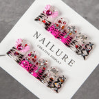 Press-On Nail Kit Artistic Glitter Reusable With Adhesive