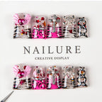 Press-On Nail Kit Artistic Glitter Reusable With Adhesive