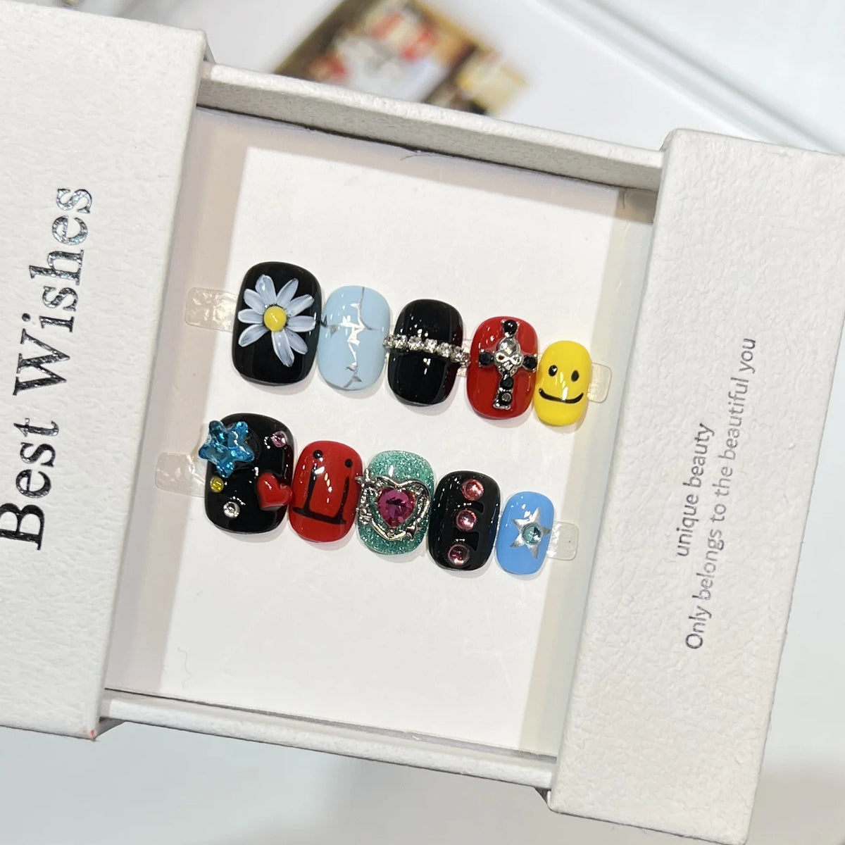 Press-On Nail Kit Assorted Designs Easy Apply & Long-Lasting