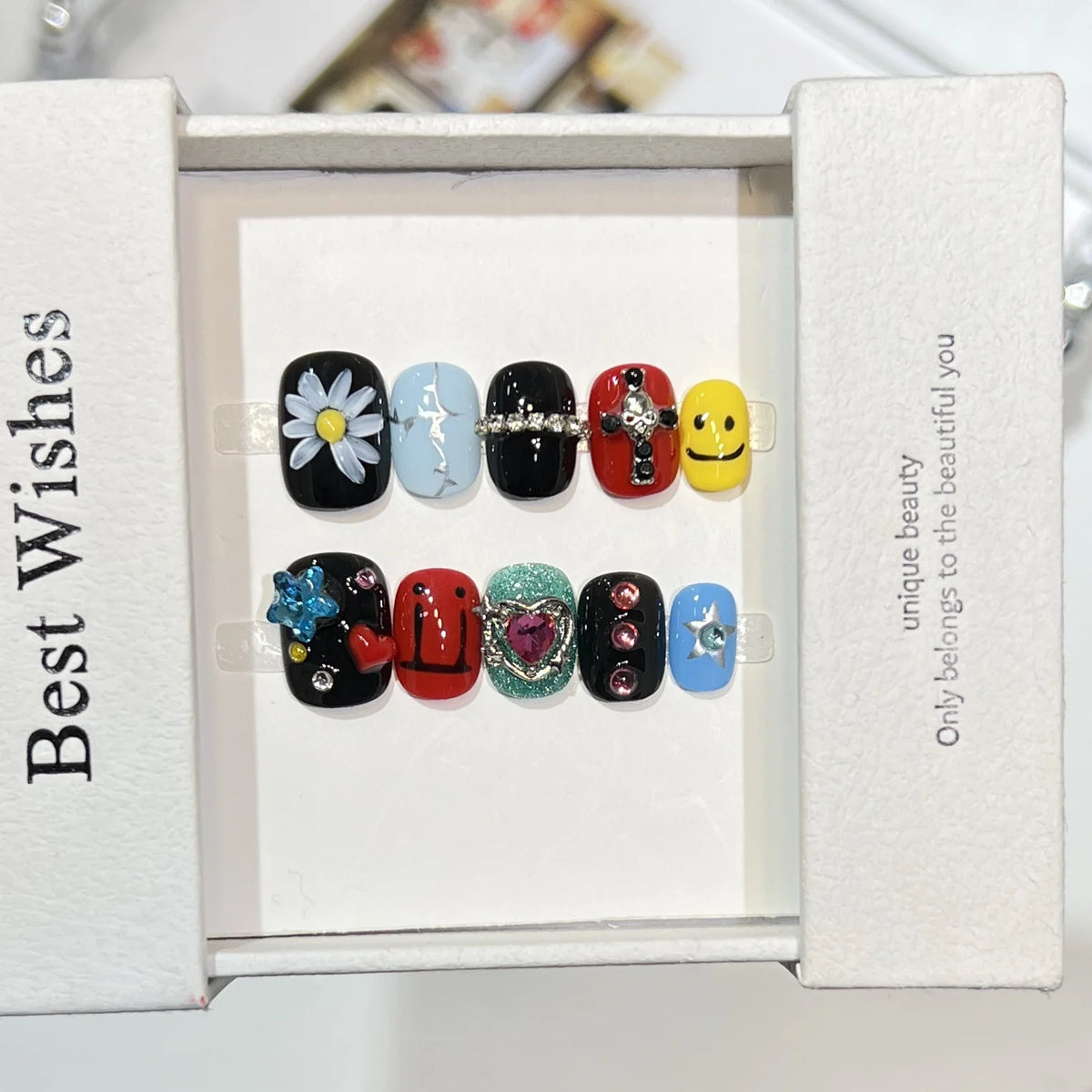 Press-On Nail Kit Assorted Designs Easy Apply & Long-Lasting
