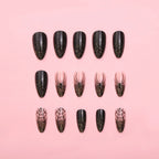 Press-On Nail Kit Black Designs 24-Piece Portable Case