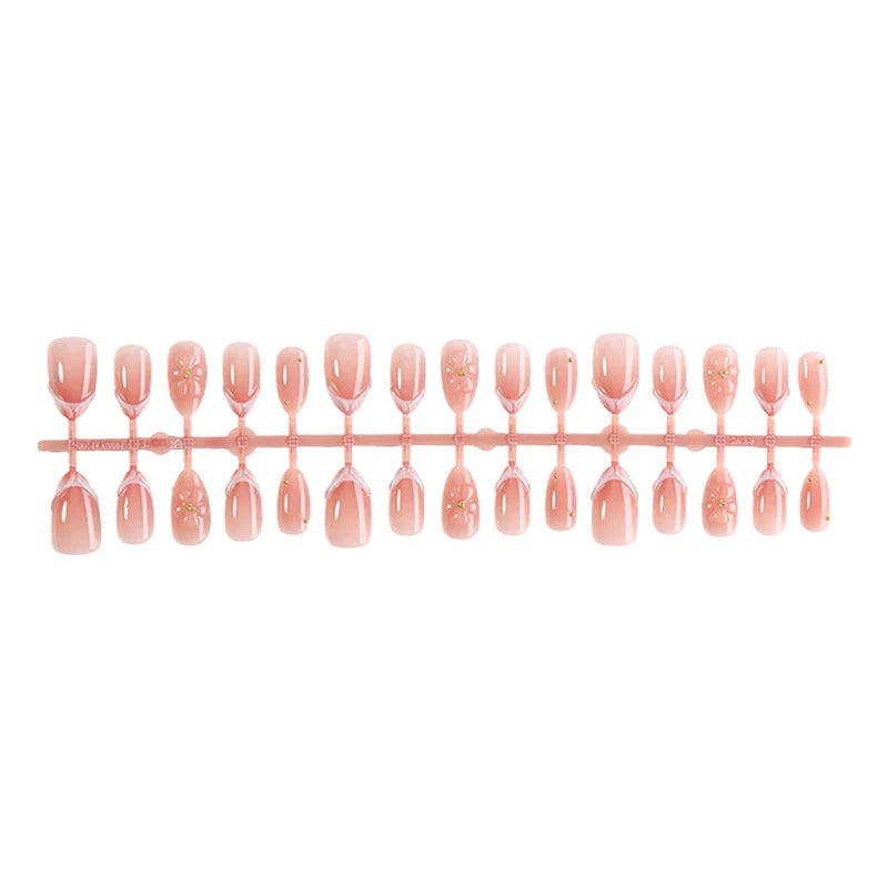Press-On Nail Kit Floral Accent Reusable 10-Piece