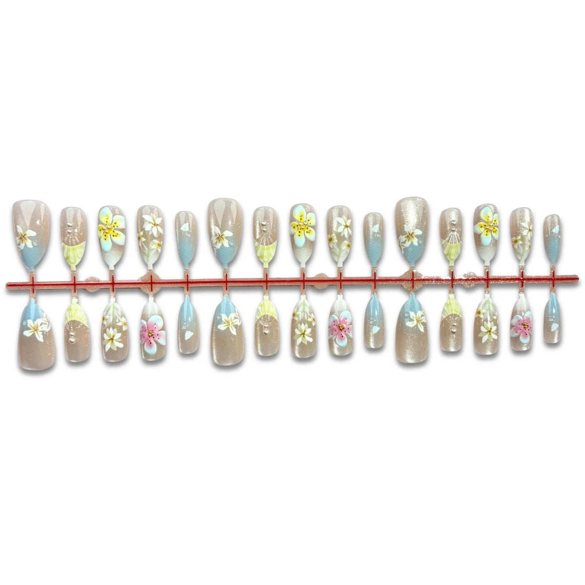 Press-On Nail Kit Floral Art & Easy Application