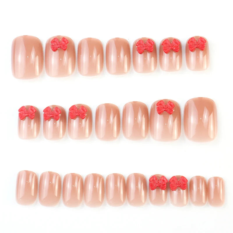 Press-On Nail Kit Floral Bow Adhesive Tabs
