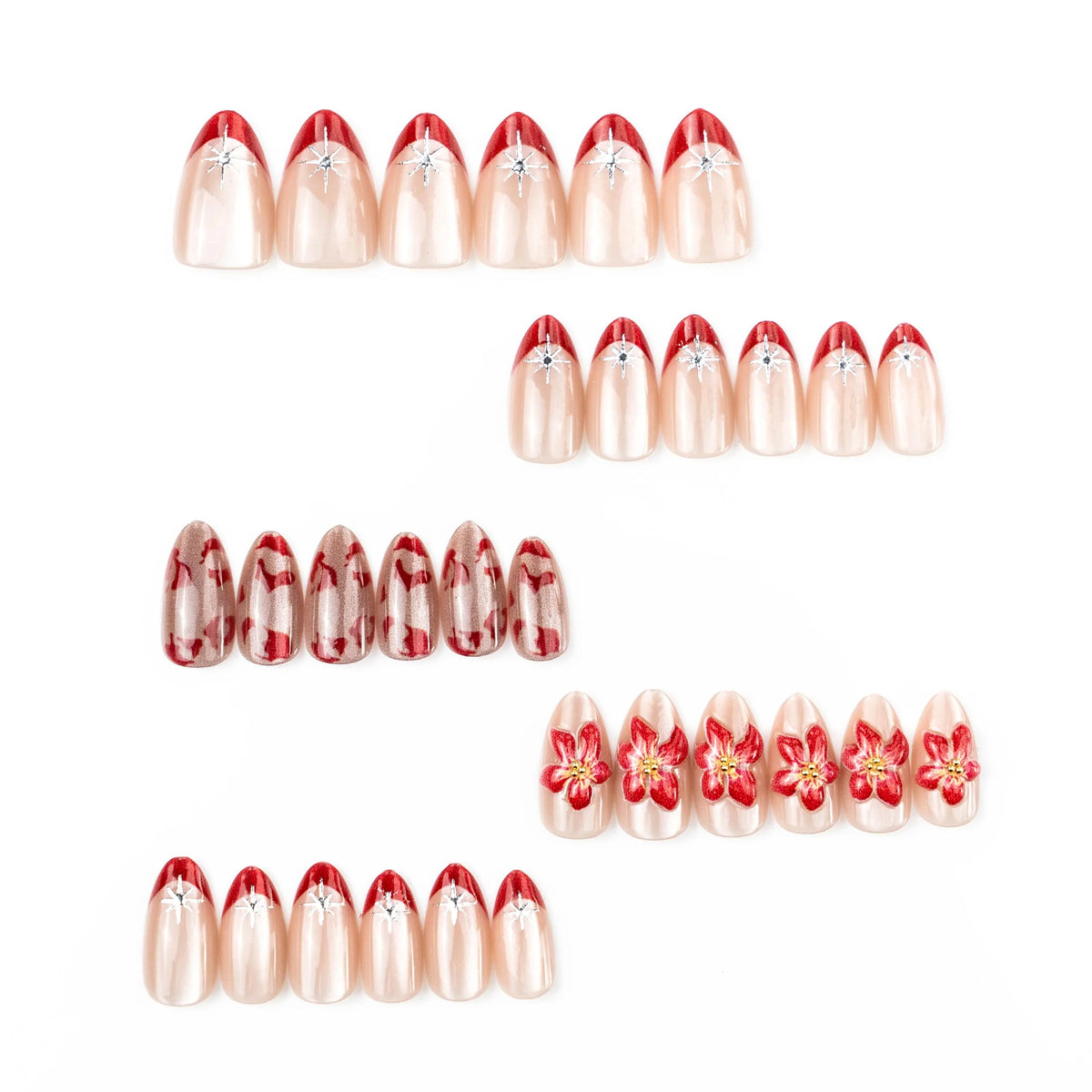 Press-On Nail Kit Floral Design Easy Application