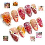 Press-On Nail Kit Floral Design Easy Application