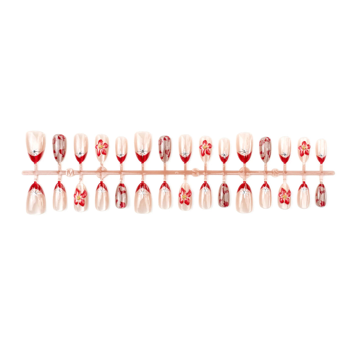 Press-On Nail Kit Floral Design Easy Application