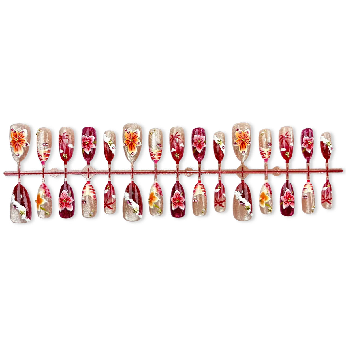Press-On Nail Kit Floral Design Easy Application