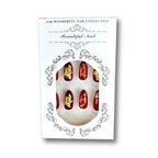 Press-On Nail Kit Floral Design & Gold Embellishments