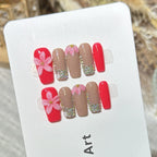 Press-On Nail Kit Floral Design Multiple Sizes
