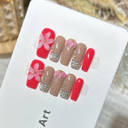 Press-On Nail Kit Floral Design Multiple Sizes