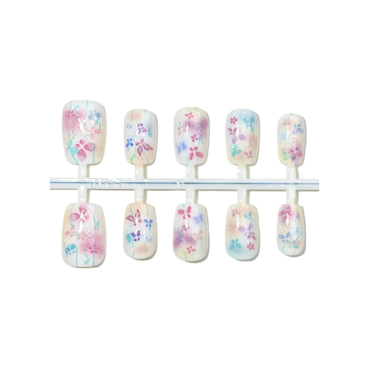 Press-On Nail Kit Floral Design Multiple Sizes Salon-Quality
