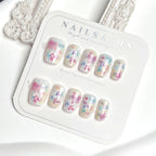 Press-On Nail Kit Floral Design Multiple Sizes Salon-Quality